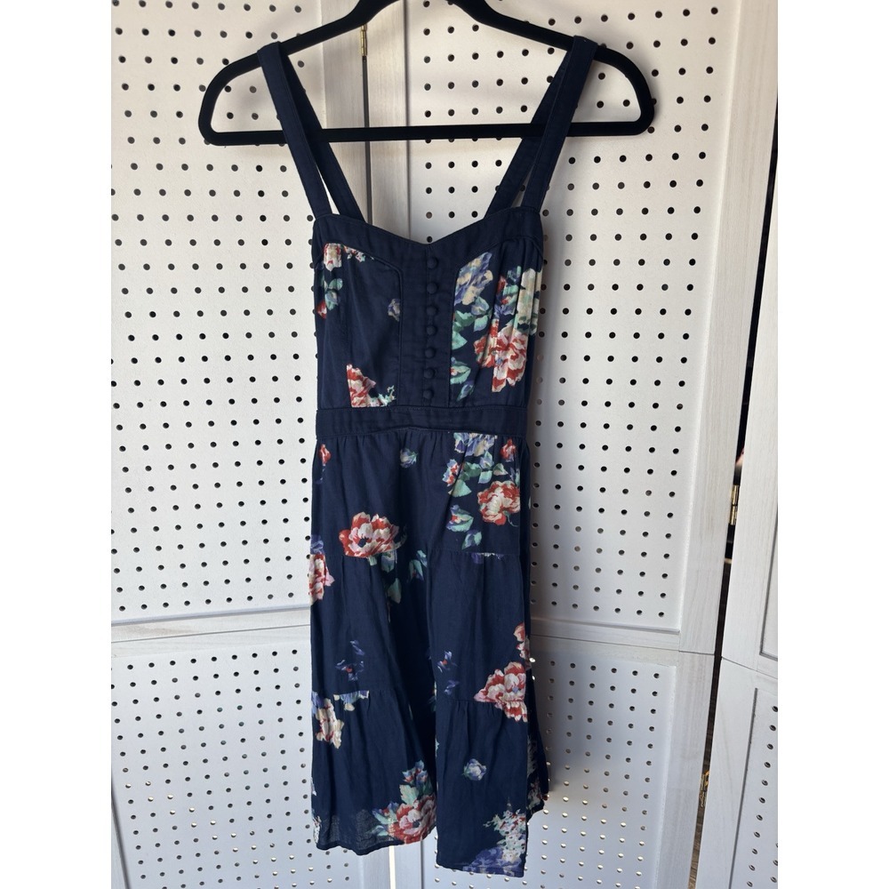 American Eagle Outfitters Women's Dress Size Small / 2 Navy Floral Straps Casual